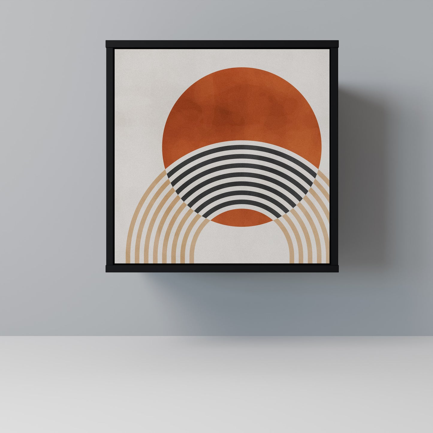 SPACE AROUND Credenza a 1 anta con finitura nera