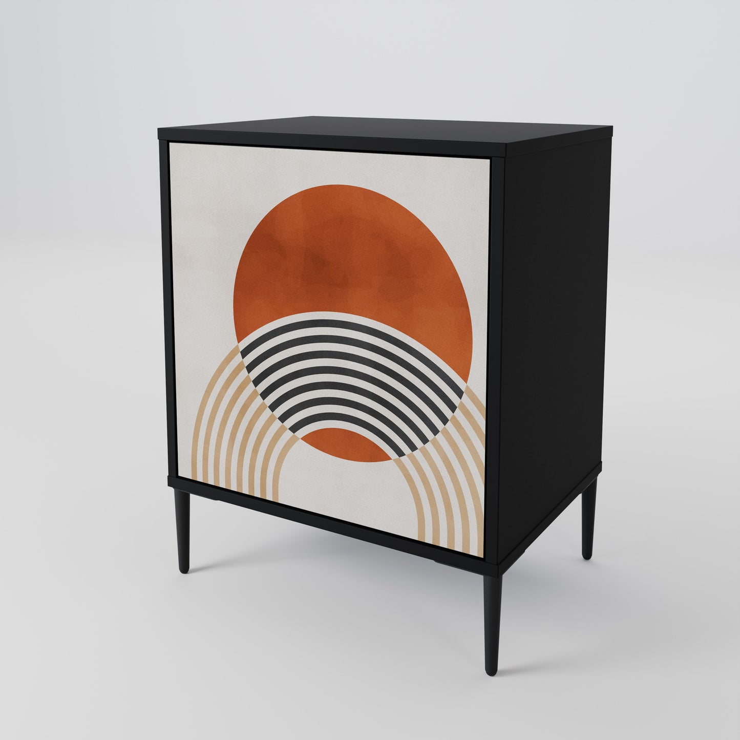 SPACE AROUND Credenza a 1 anta con finitura nera