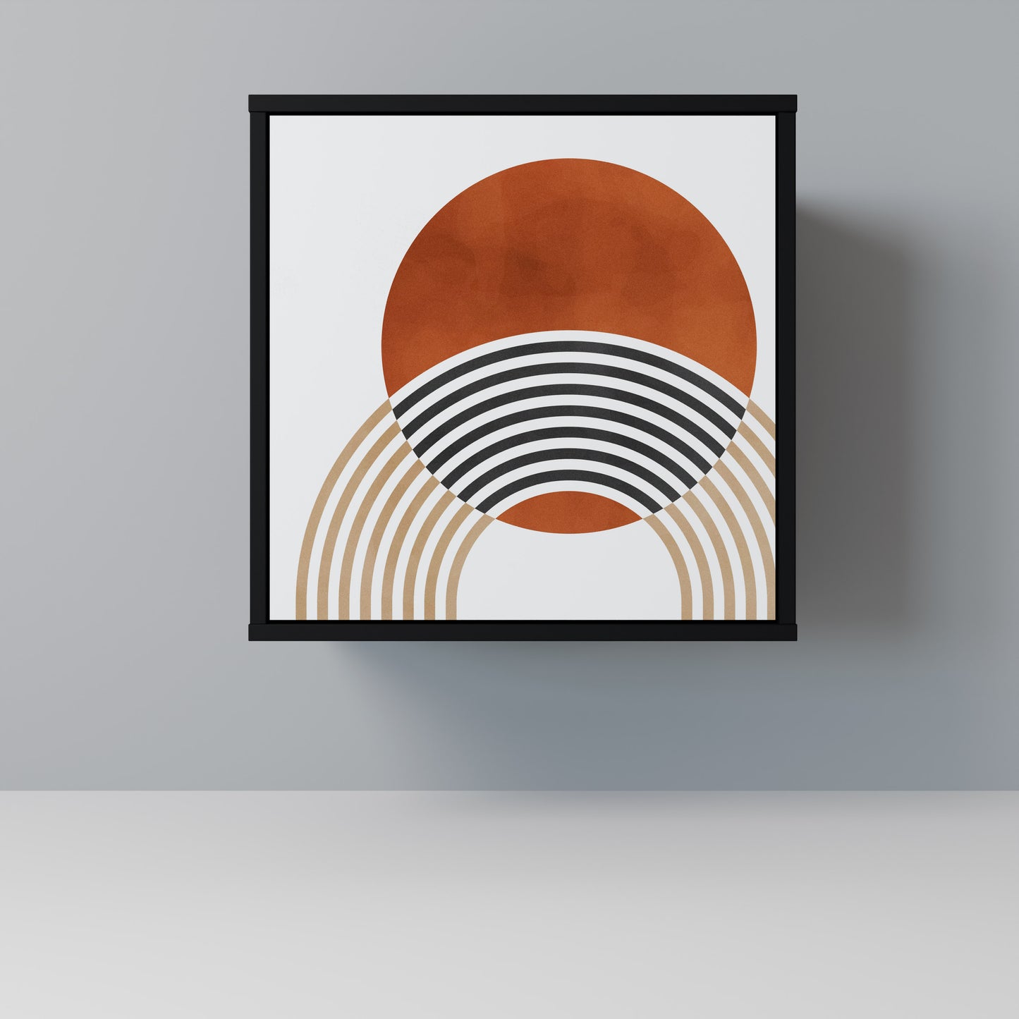 Credenza CIRCLE RHYTM a 1 anta con finitura nera