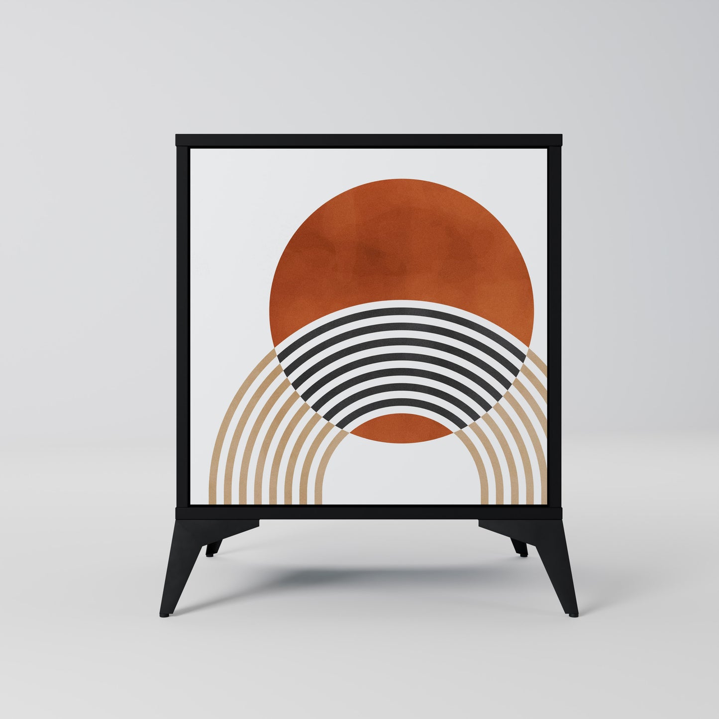 Credenza CIRCLE RHYTM a 1 anta con finitura nera