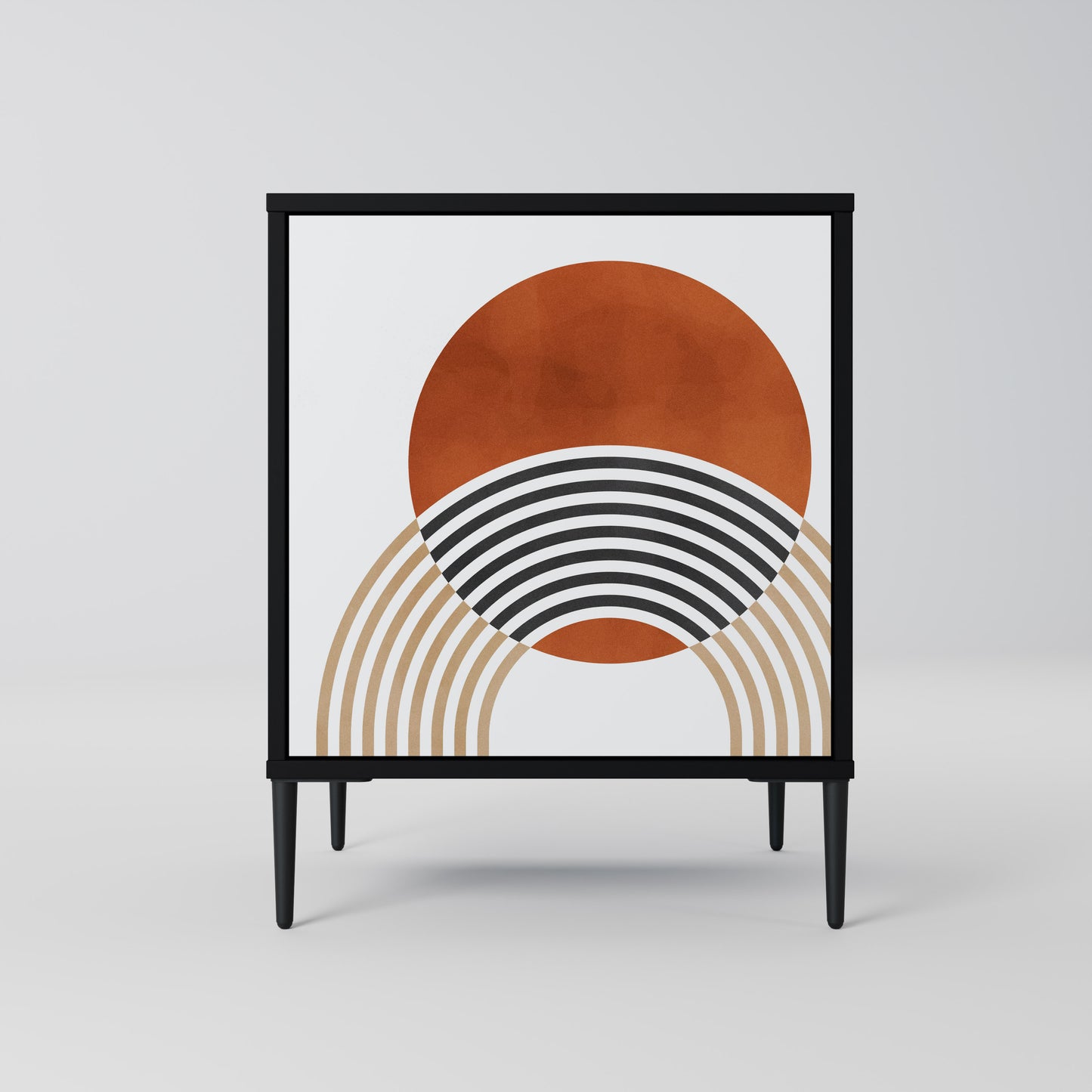 Credenza CIRCLE RHYTM a 1 anta con finitura nera