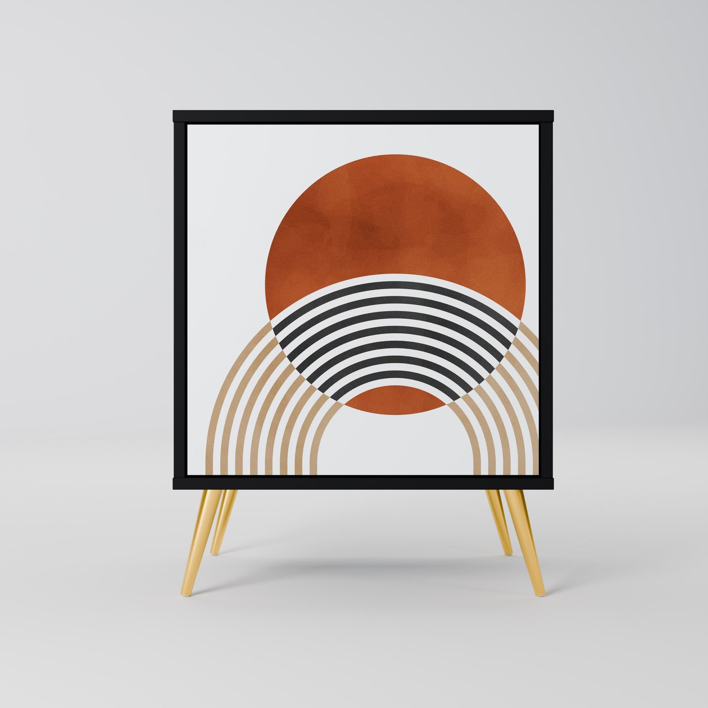 Credenza CIRCLE RHYTM a 1 anta con finitura nera