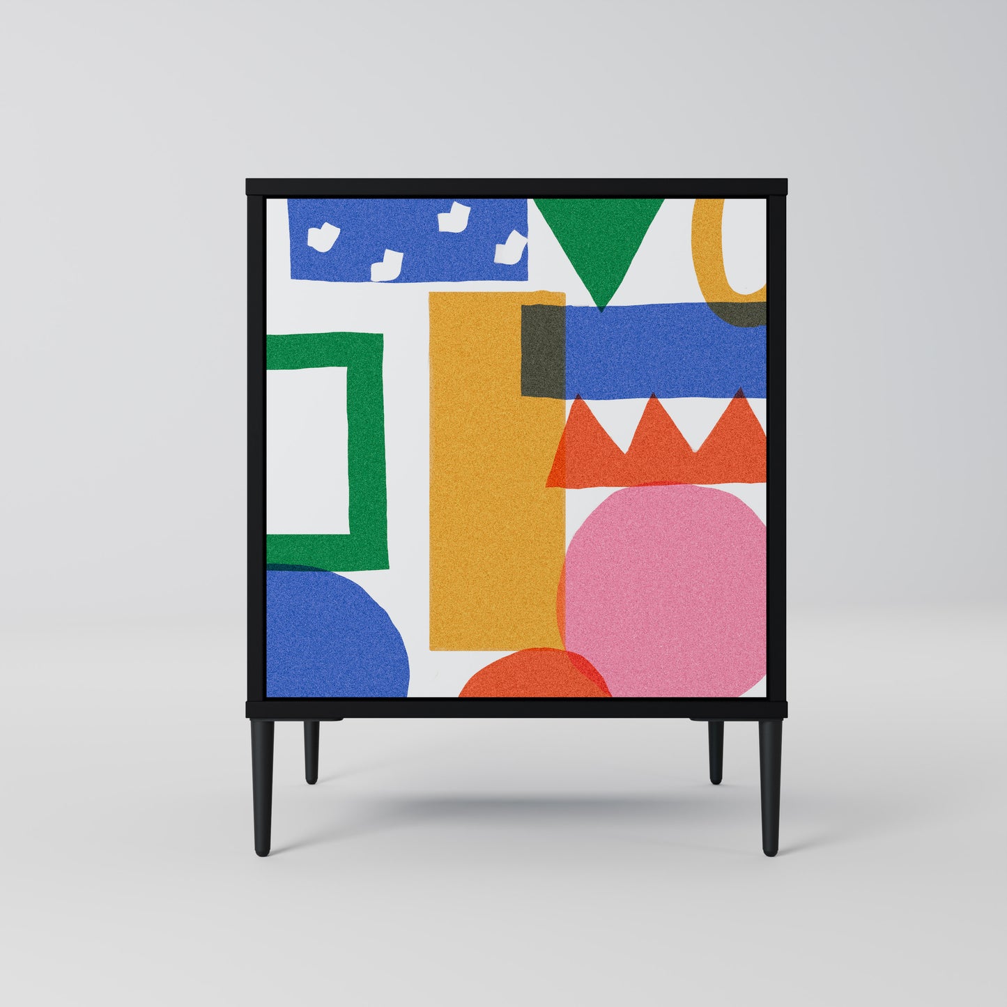 Credenza GEOMETRIC GLIMMER a 1 anta con finitura nera