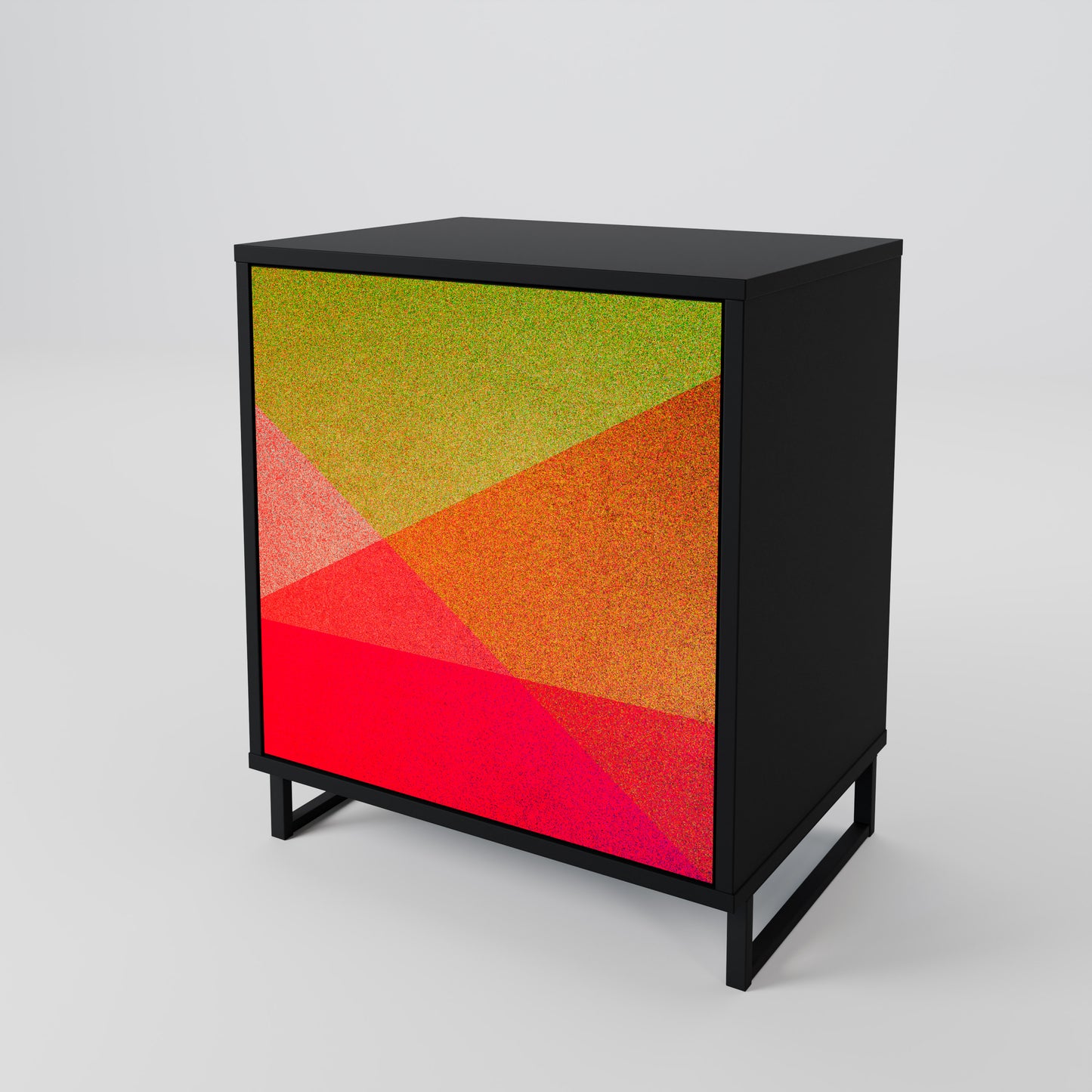 Credenza VIVID GEOMETRY a 1 anta con finitura nera