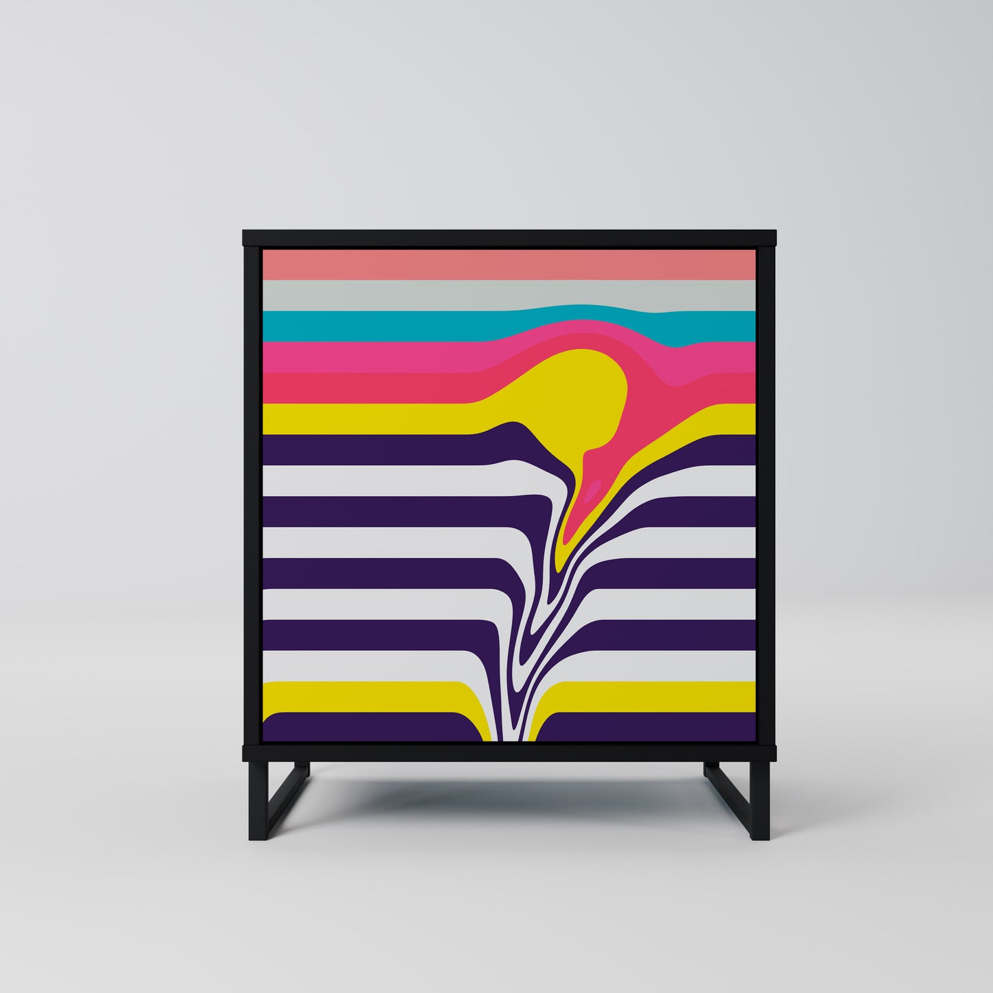 TONE COLLAPSE 1-Door Sideboard in Black Finish