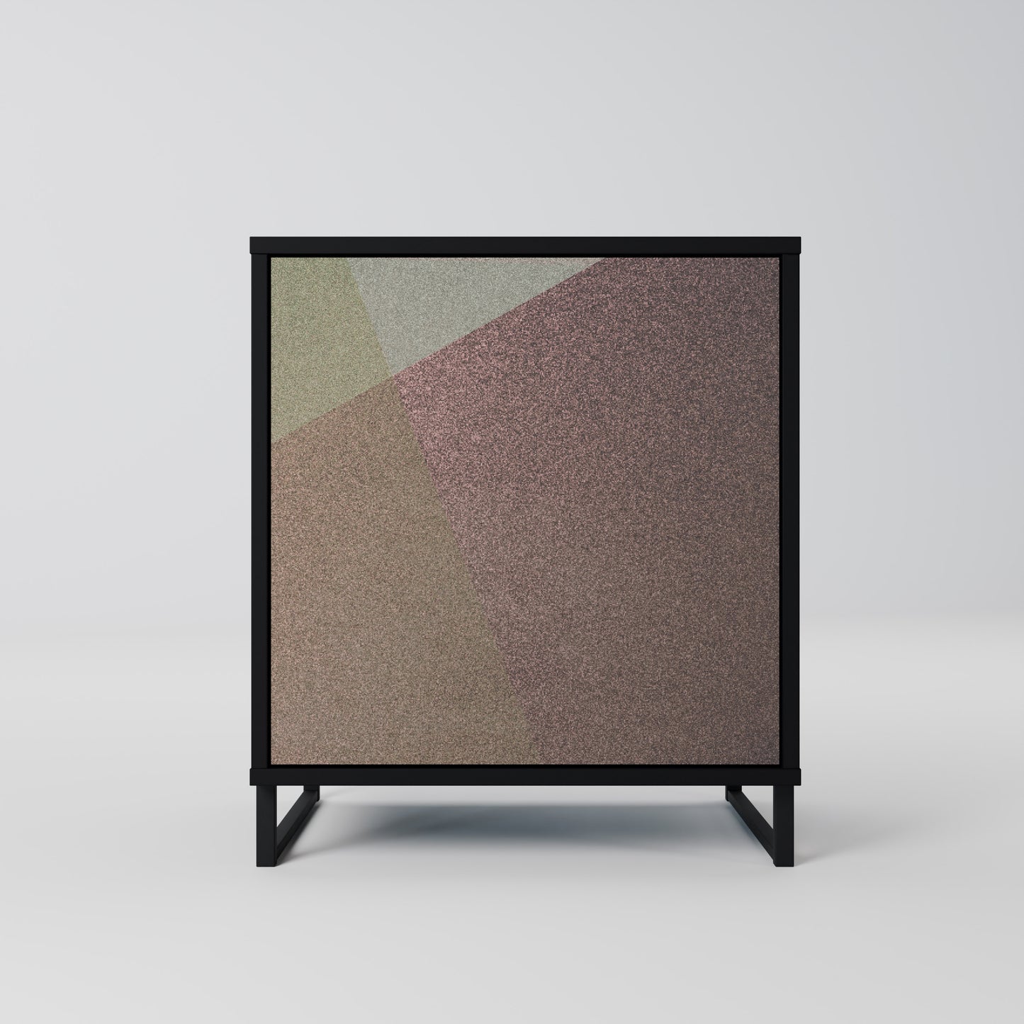 Credenza BEIGE GEOMETRY a 1 anta con finitura nera