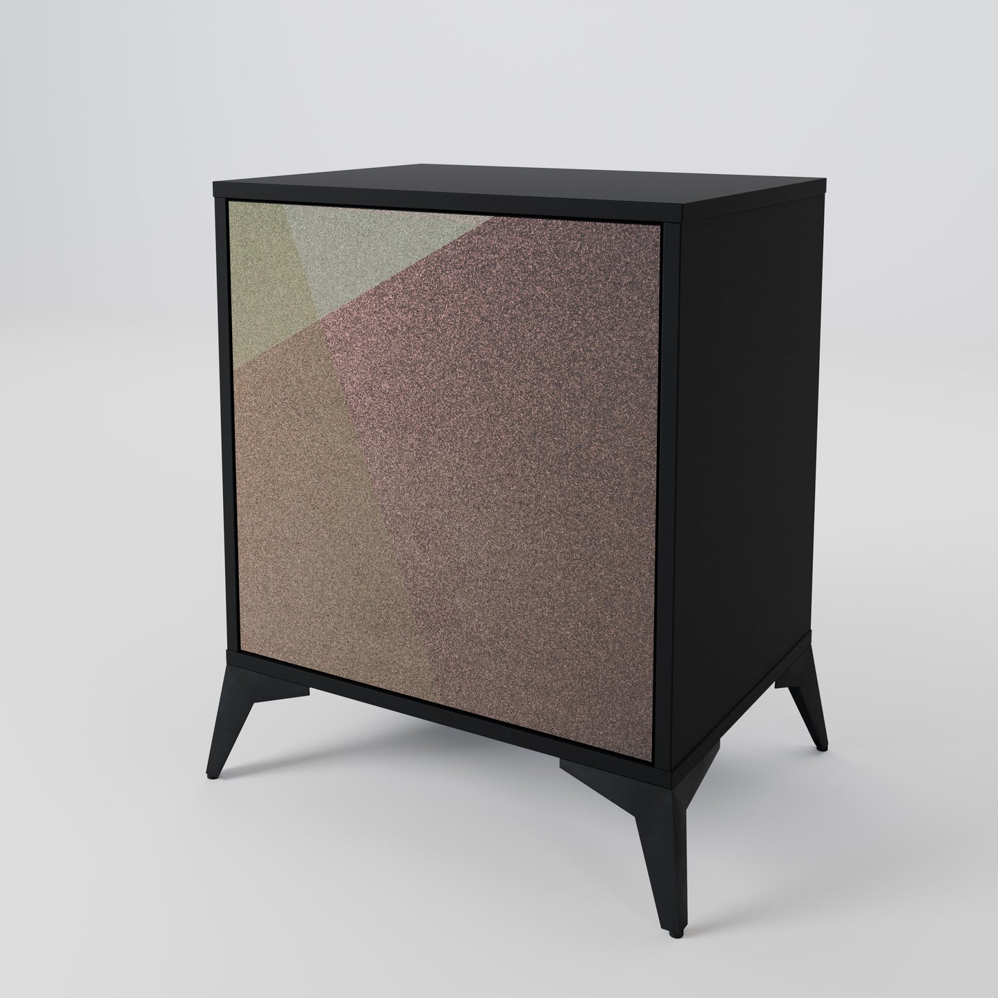 Credenza BEIGE GEOMETRY a 1 anta con finitura nera