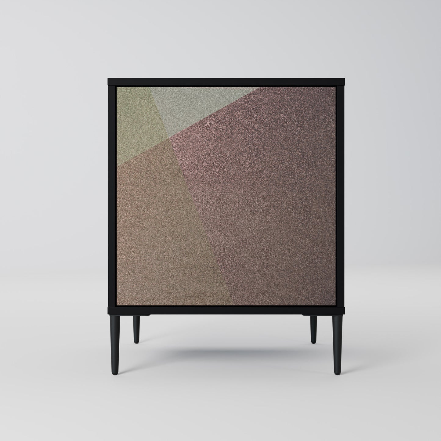 Credenza BEIGE GEOMETRY a 1 anta con finitura nera