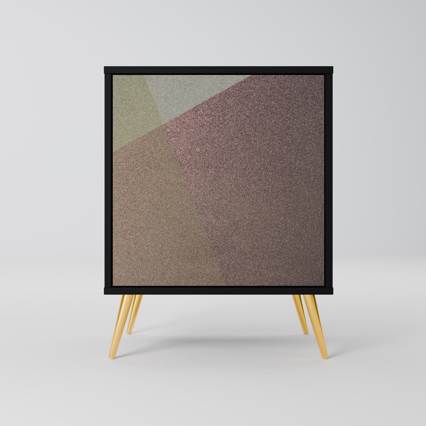 Credenza BEIGE GEOMETRY a 1 anta con finitura nera