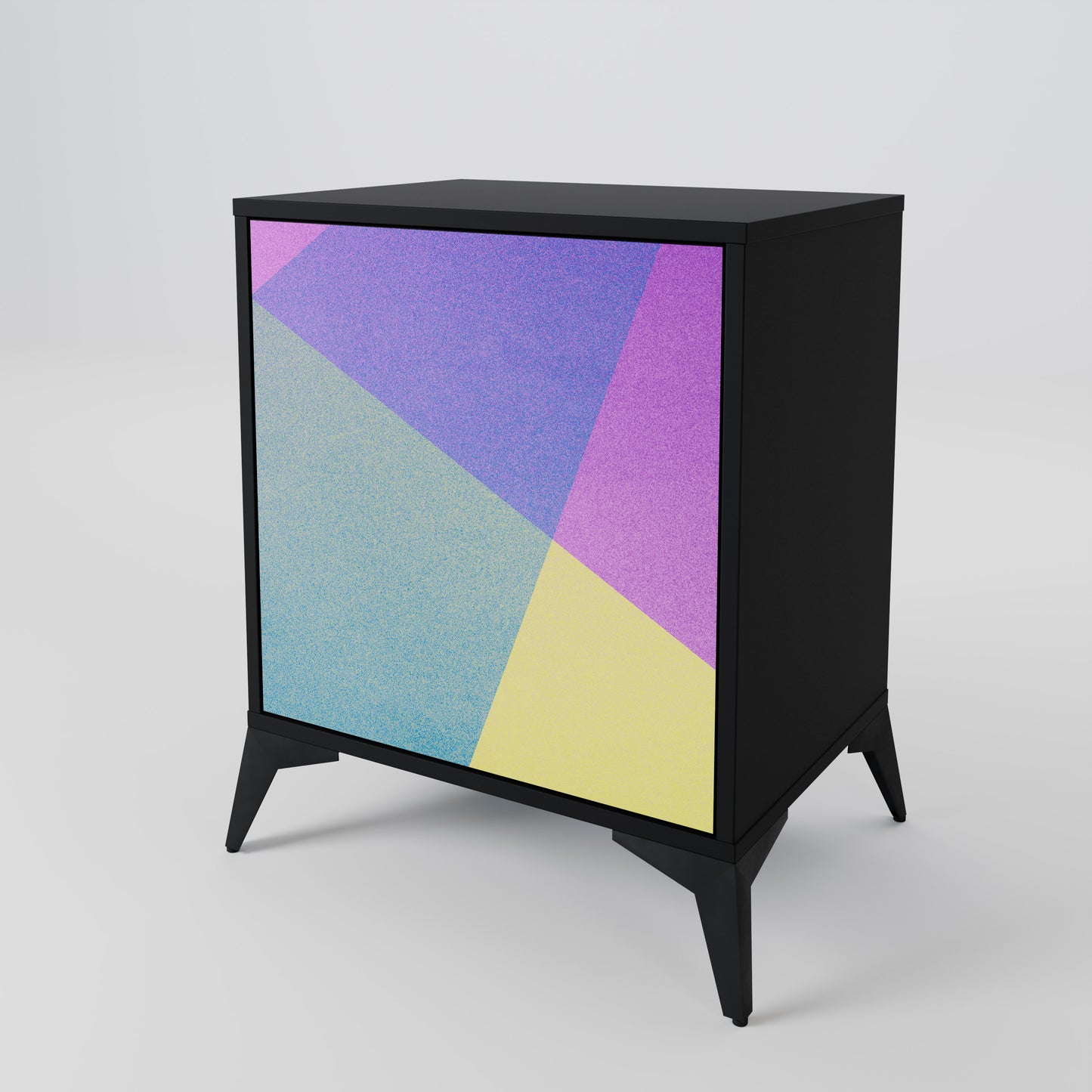 Credenza BRIGHT GEOMETRY a 1 anta con finitura nera