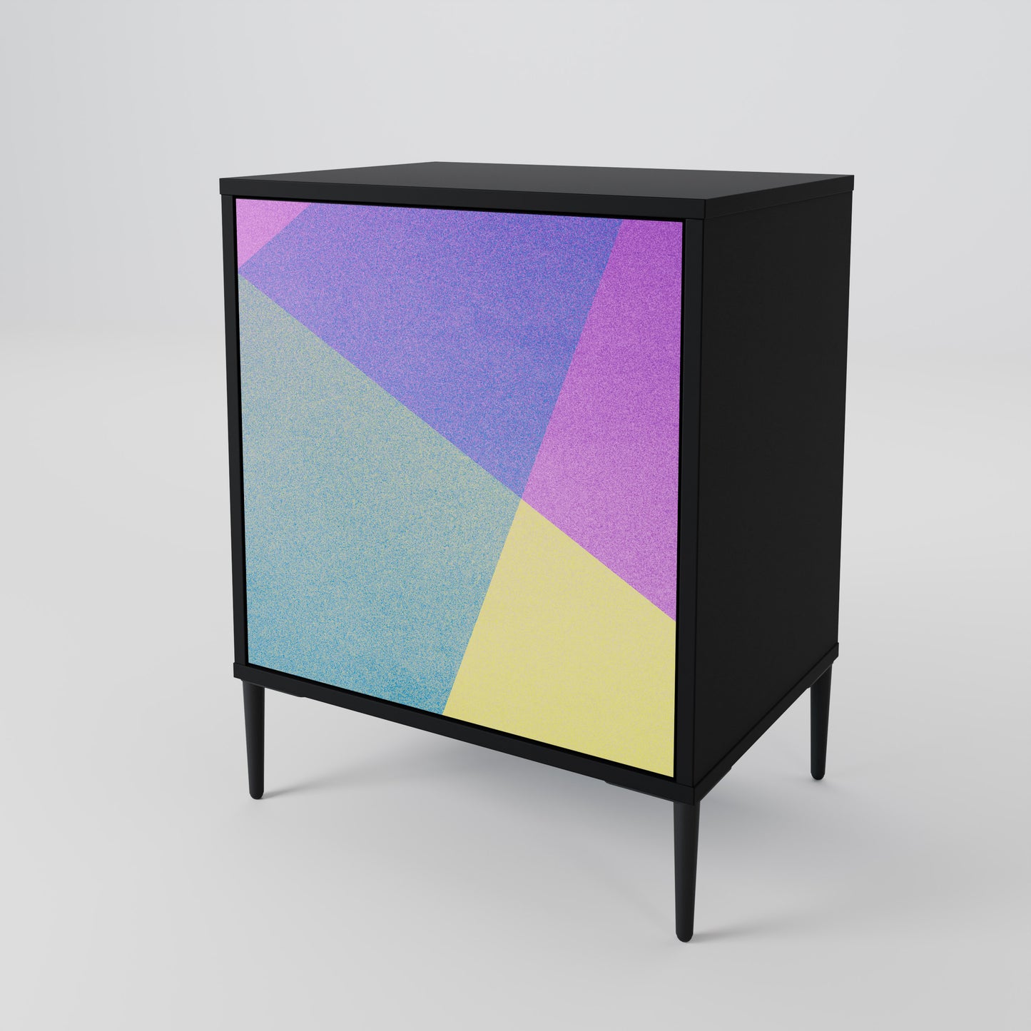 Credenza BRIGHT GEOMETRY a 1 anta con finitura nera