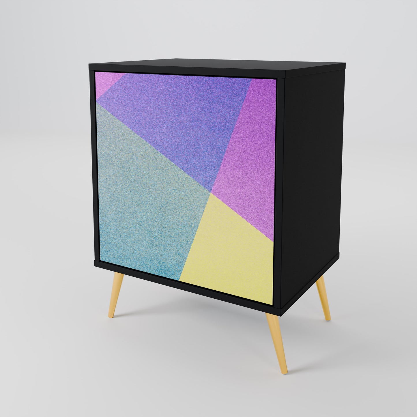Credenza BRIGHT GEOMETRY a 1 anta con finitura nera