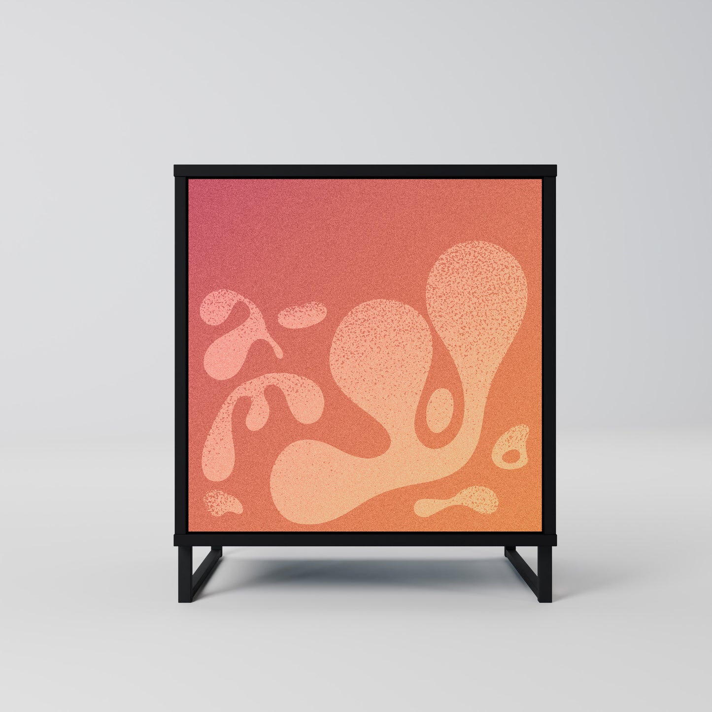 Credenza IRREGULAR PINK a 1 anta con finitura nera