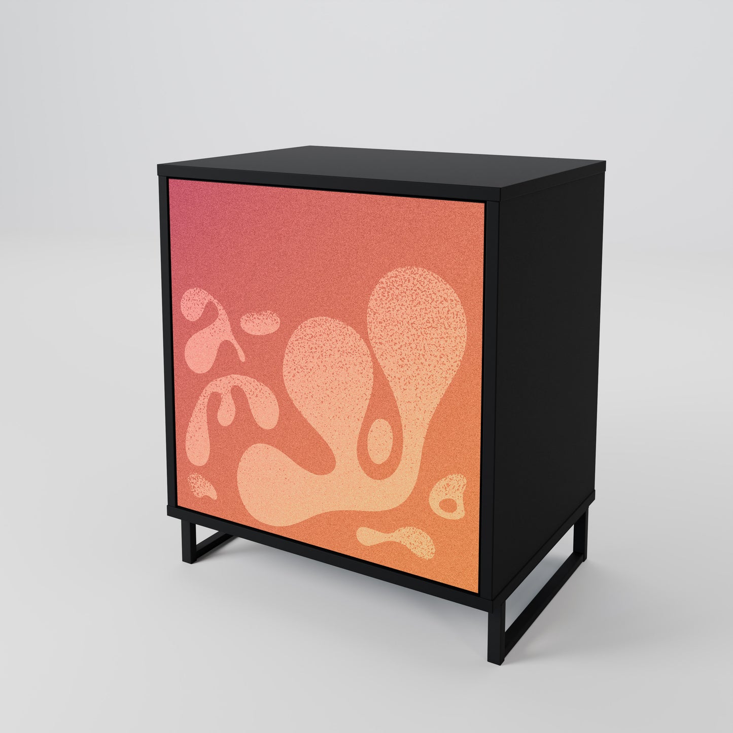 Credenza IRREGULAR PINK a 1 anta con finitura nera