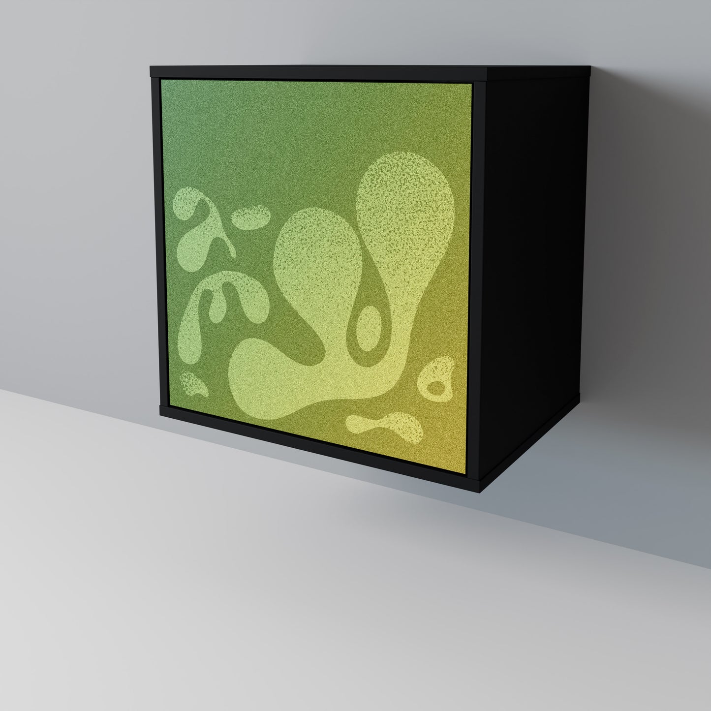 Credenza IRREGULAR BLUE a 1 anta con finitura nera