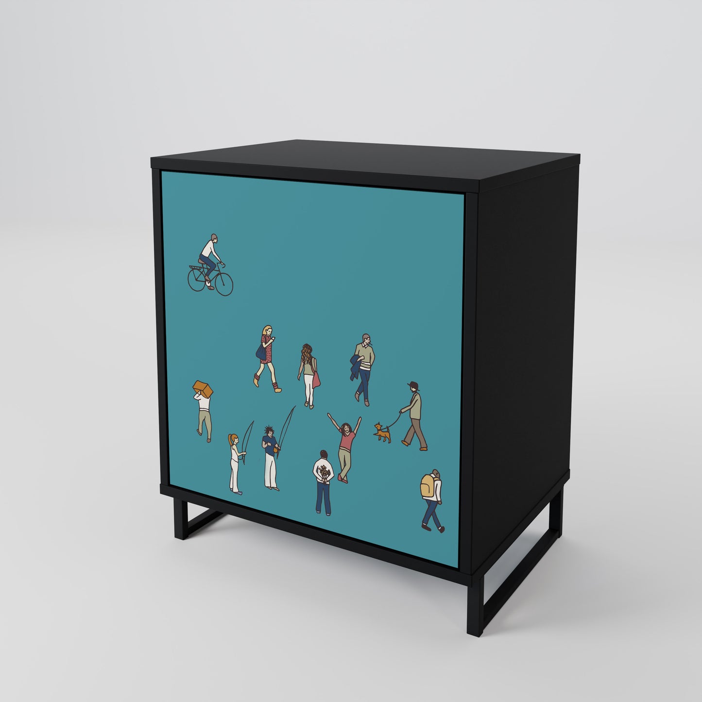 Credenza COLLECTIVE STREAM a 1 anta con finitura nera