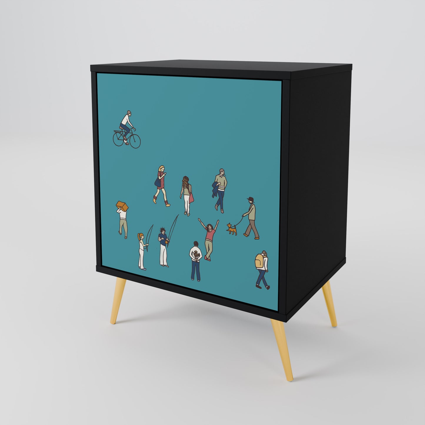Credenza COLLECTIVE STREAM a 1 anta con finitura nera
