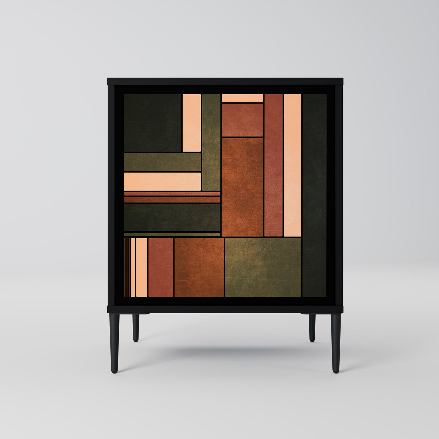FIGURES OF NATURE Credenza a 1 anta con finitura nera