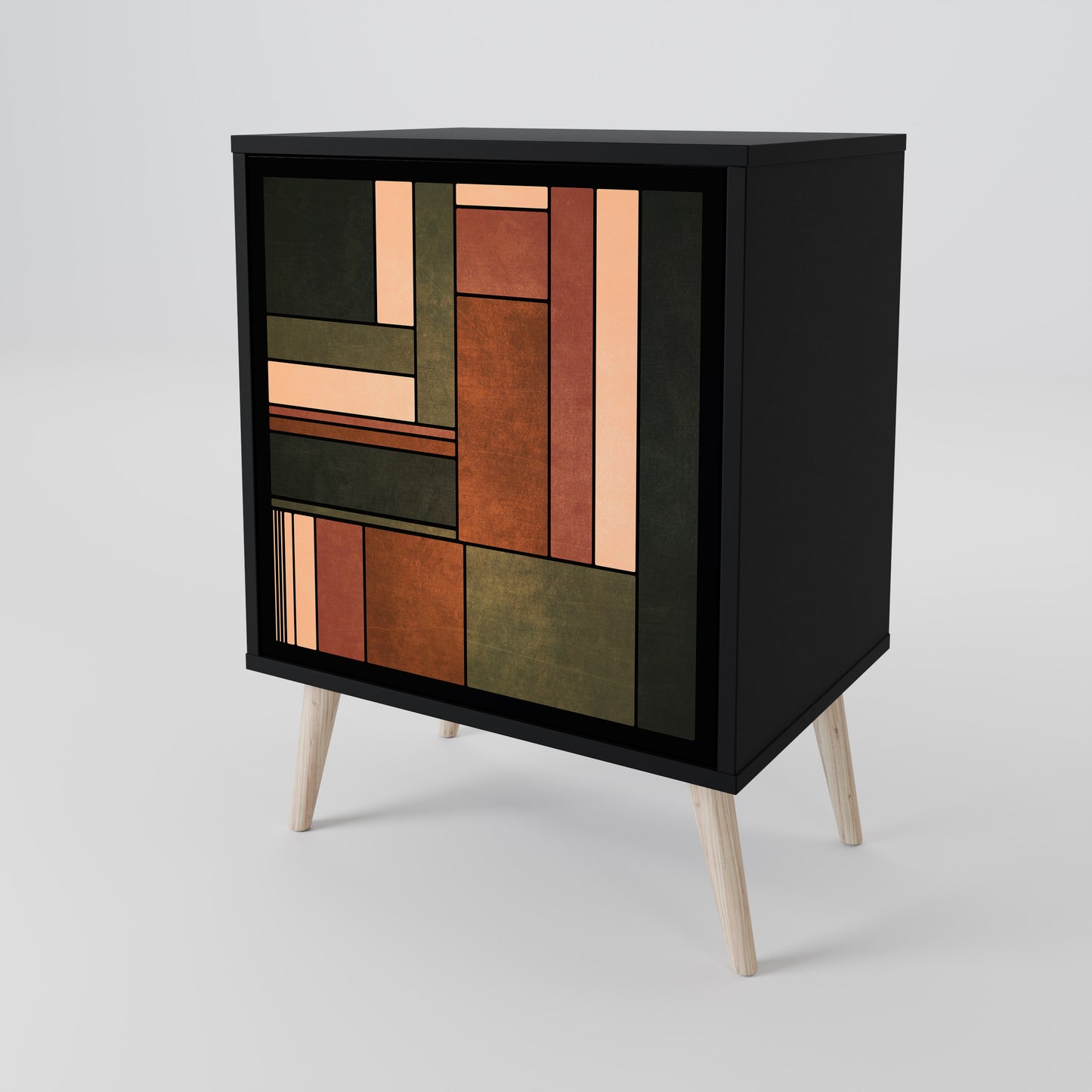 FIGURES OF NATURE Credenza a 1 anta con finitura nera