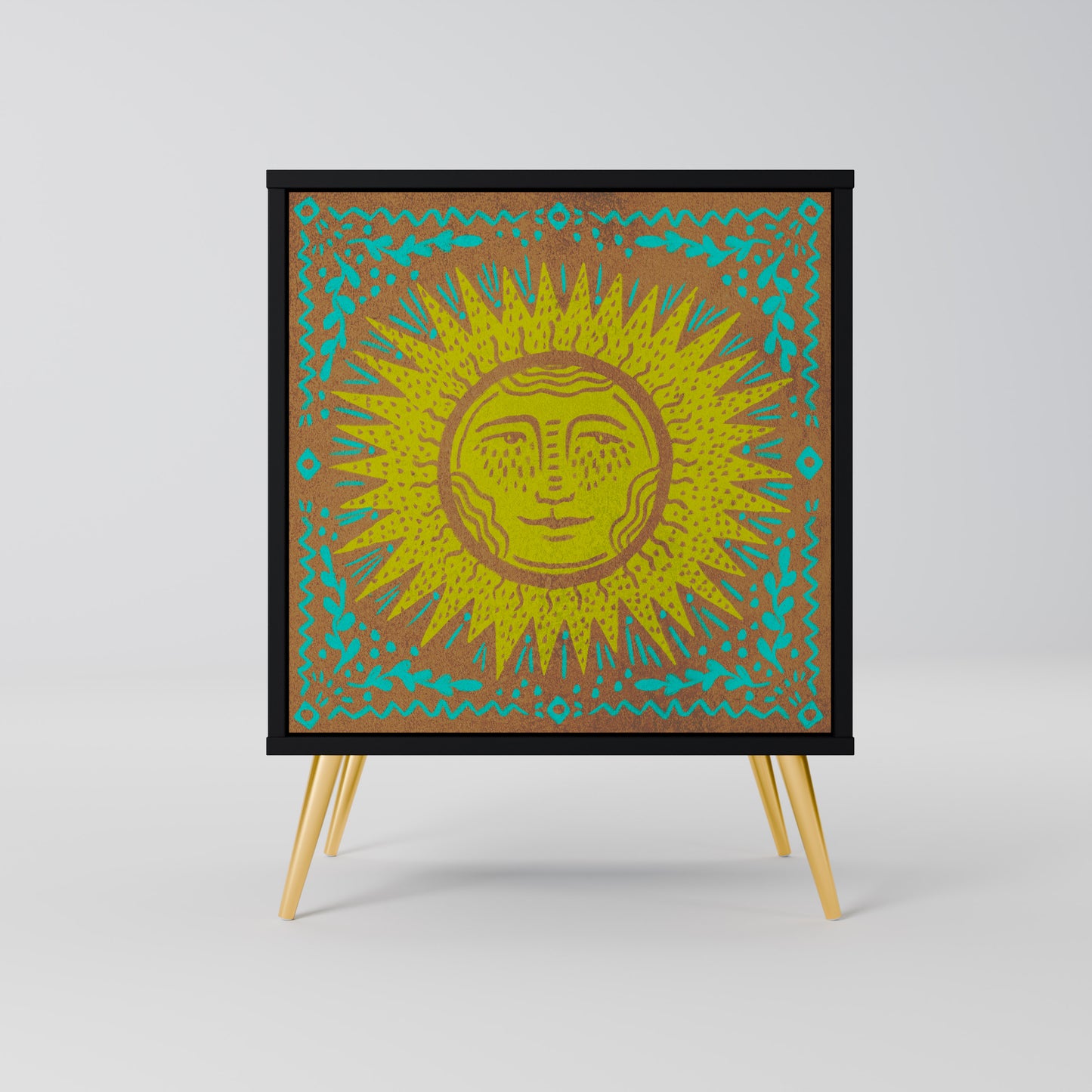 Credenza SUNSHINE EULOGY a 1 anta con finitura nera