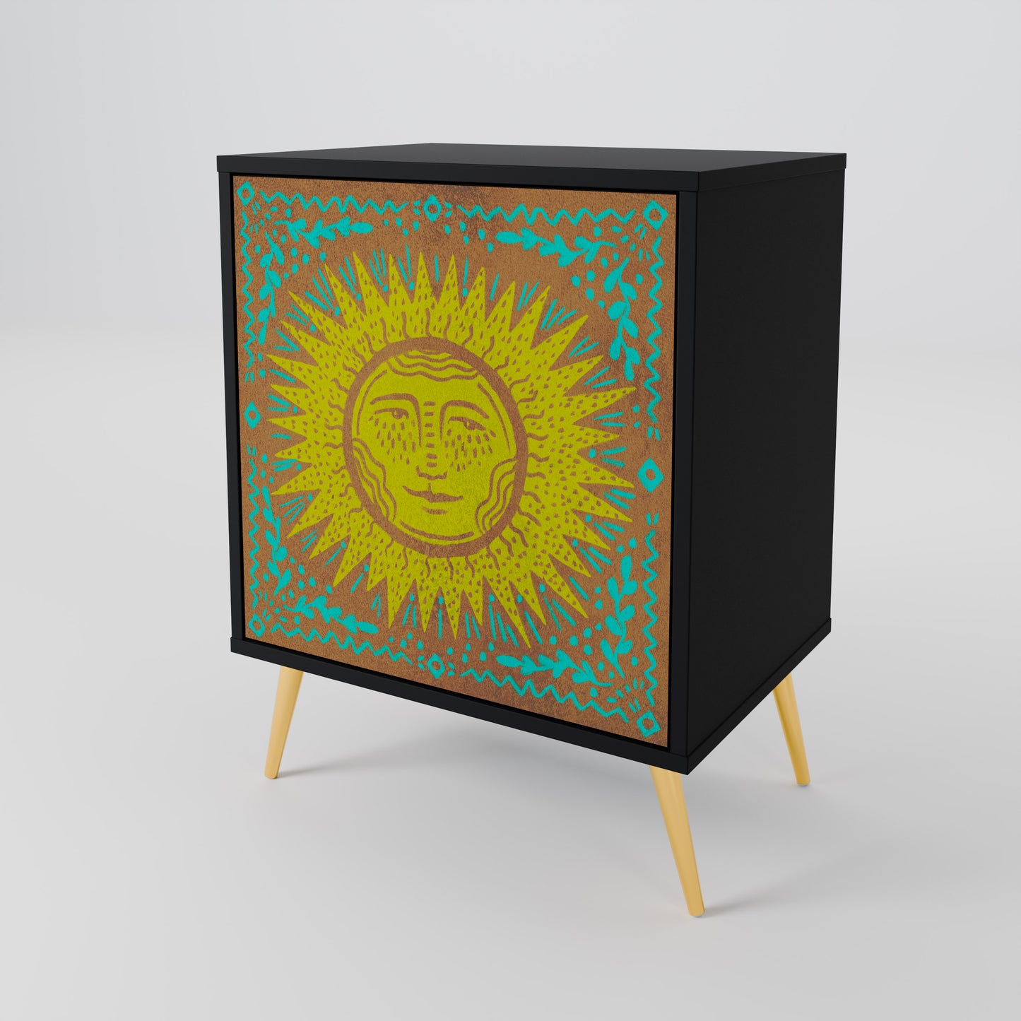 Credenza SUNSHINE EULOGY a 1 anta con finitura nera