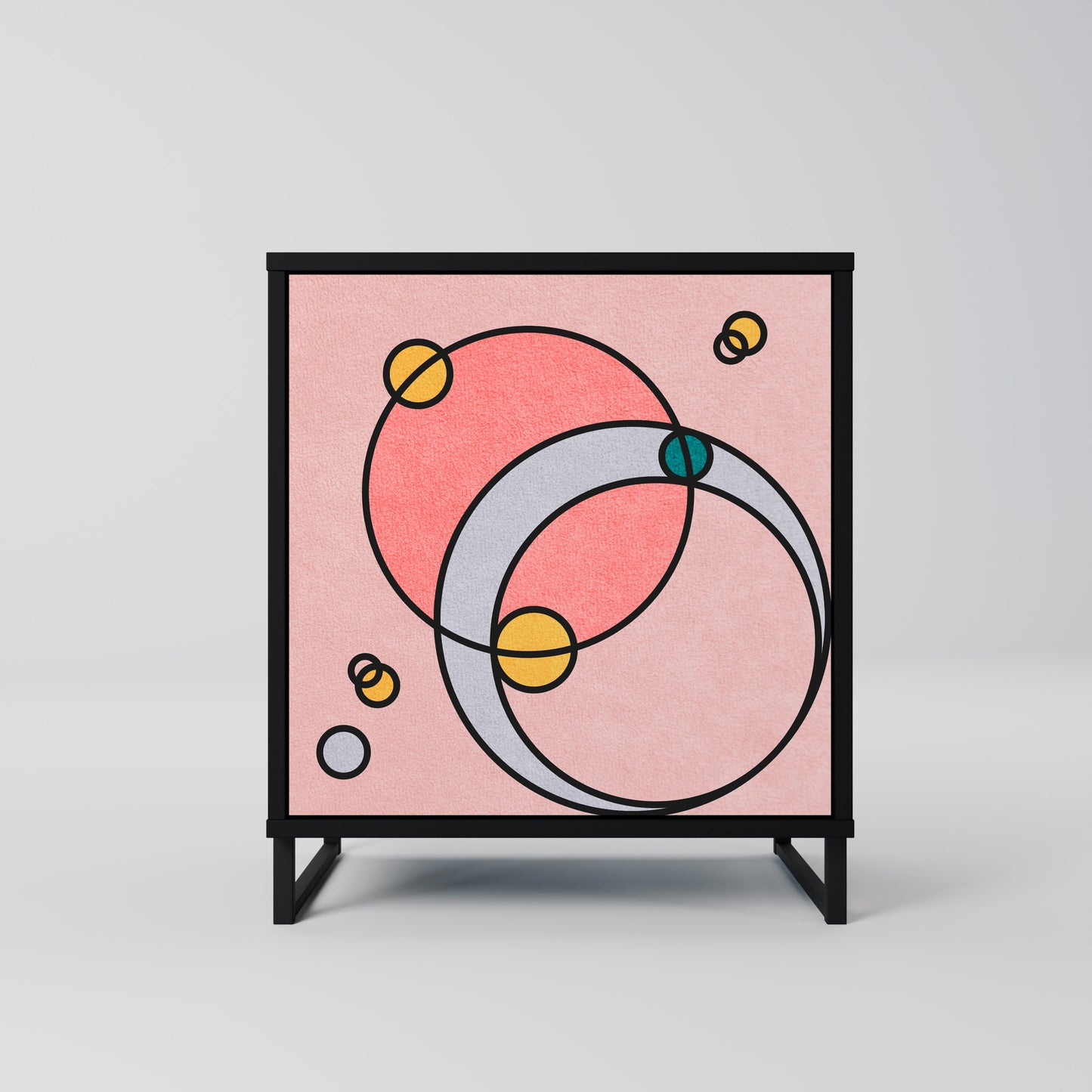 Credenza GOSSAMER ECHOES a 1 anta con finitura nera