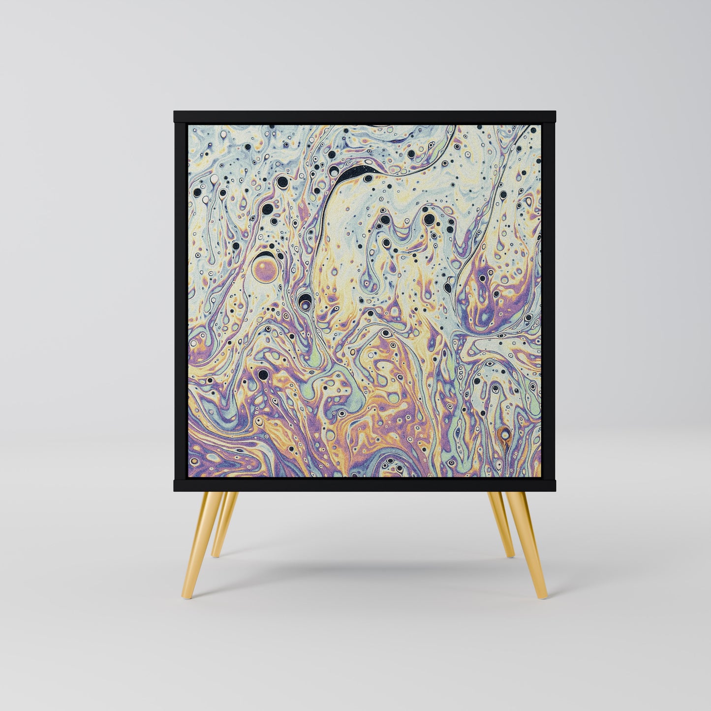 MOSAIC OF COLORS 1-Door Sideboard in Black Finish