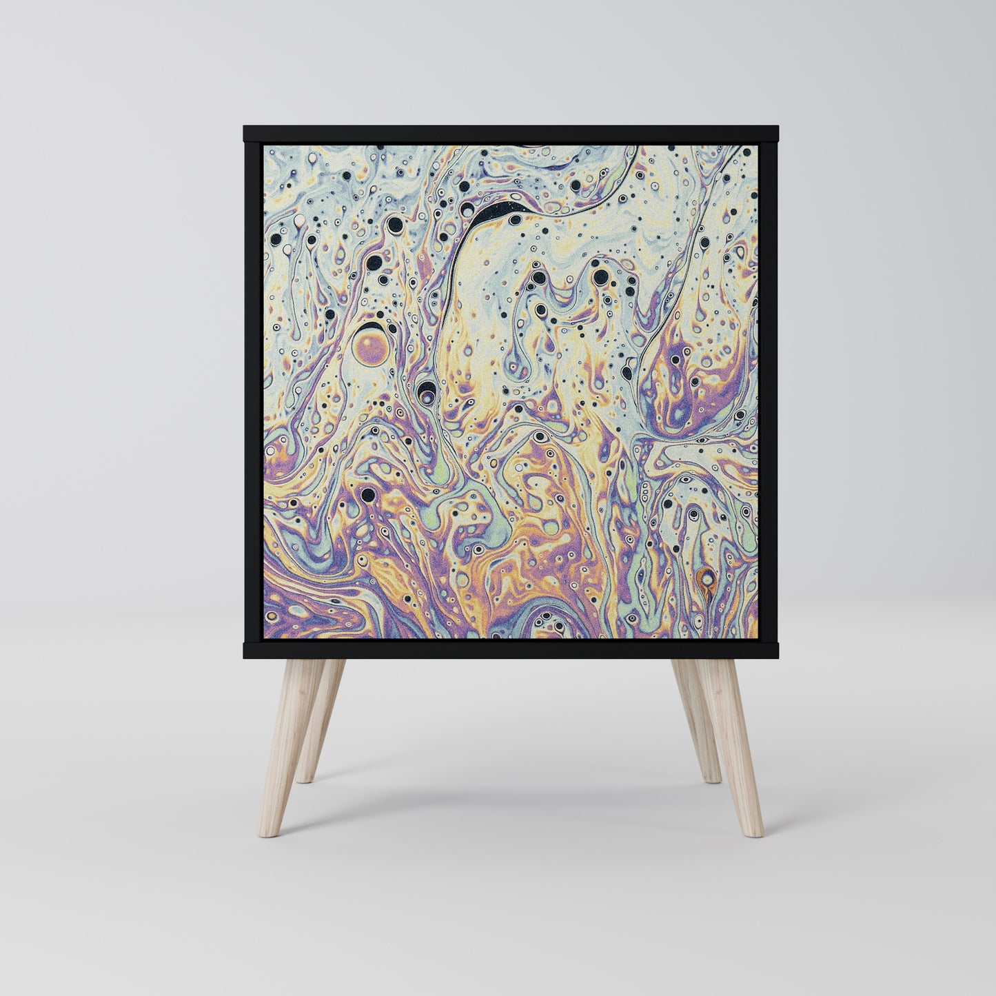 MOSAIC OF COLORS 1-Door Sideboard in Black Finish