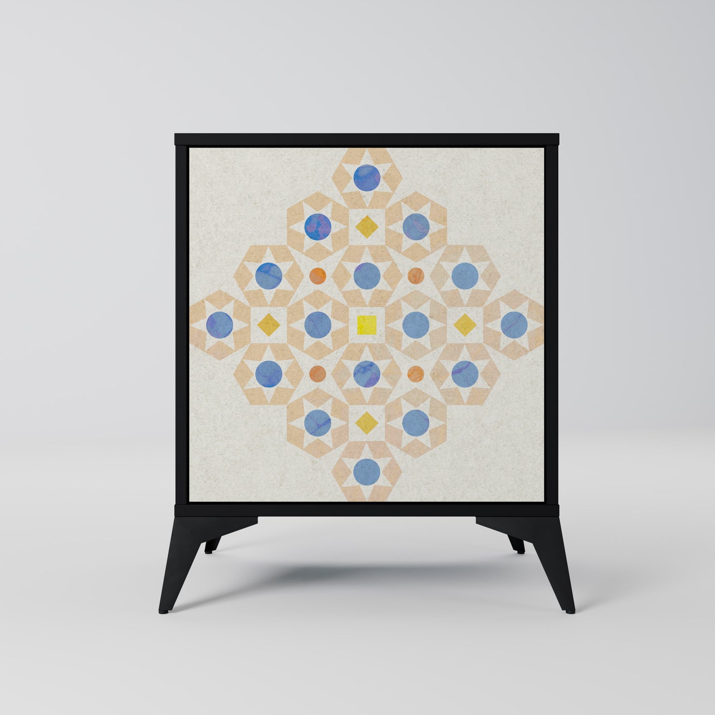 PATTERNED PRISM 1-Door Sideboard in Black Finish