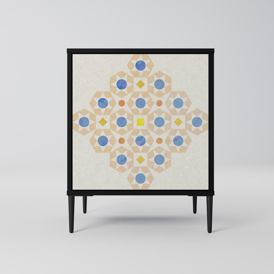 Credenza a 1 anta PATTERNED PRISM con finitura nera