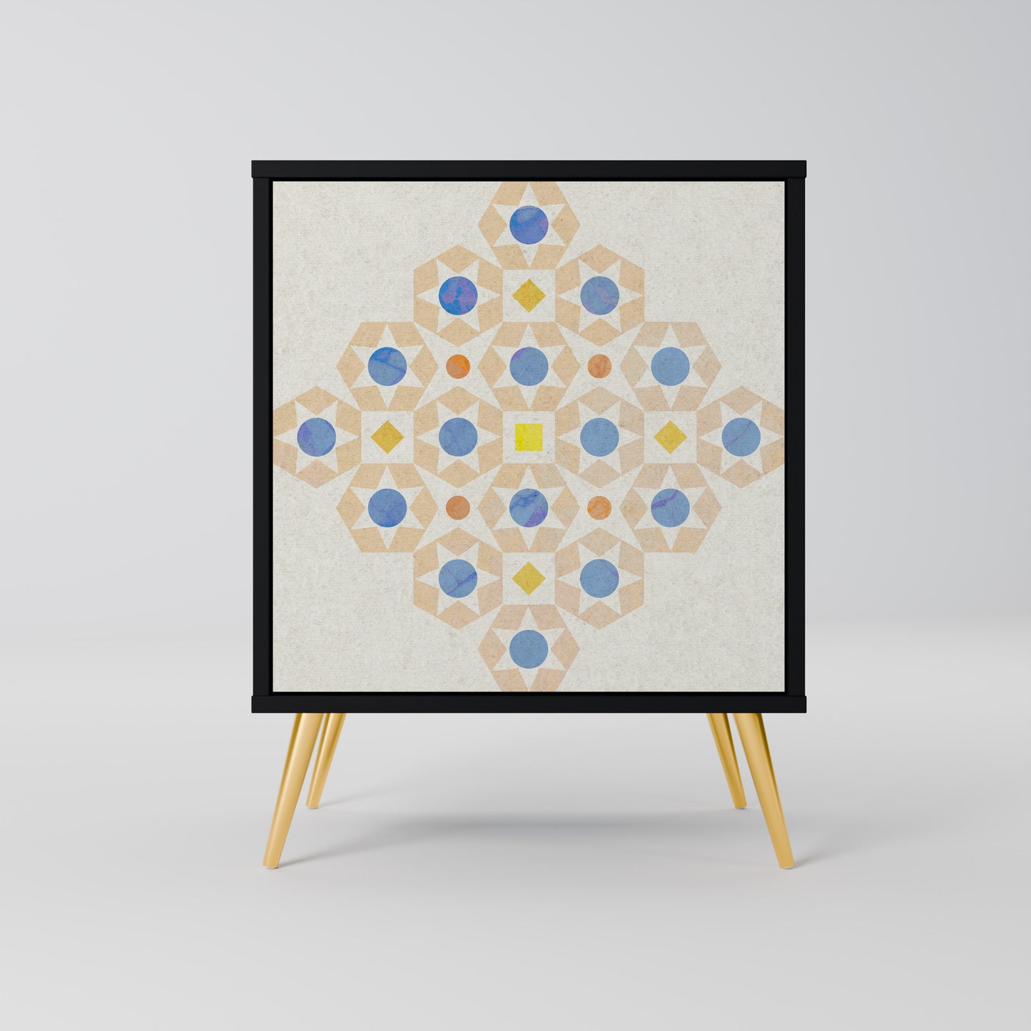 PATTERNED PRISM 1-Door Sideboard in Black Finish