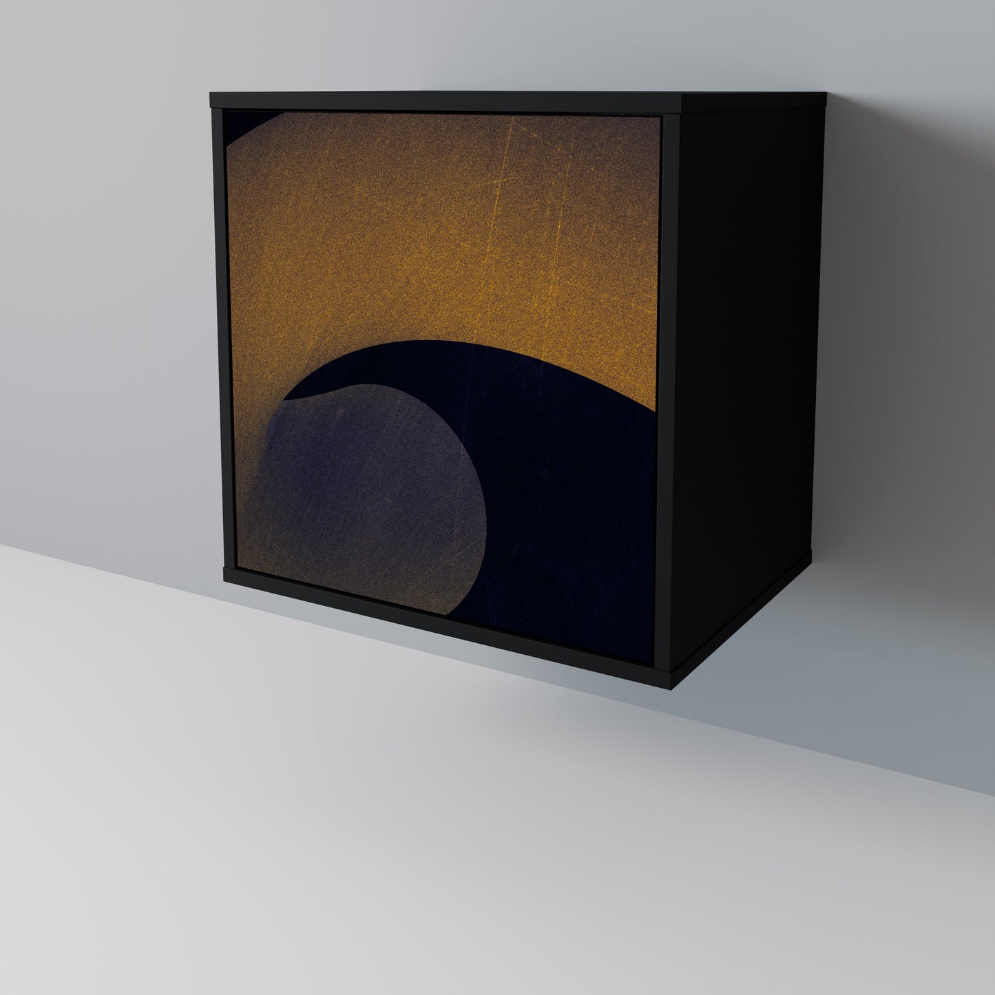 HOLLOW TIME 1-Door Sideboard in Black Finish