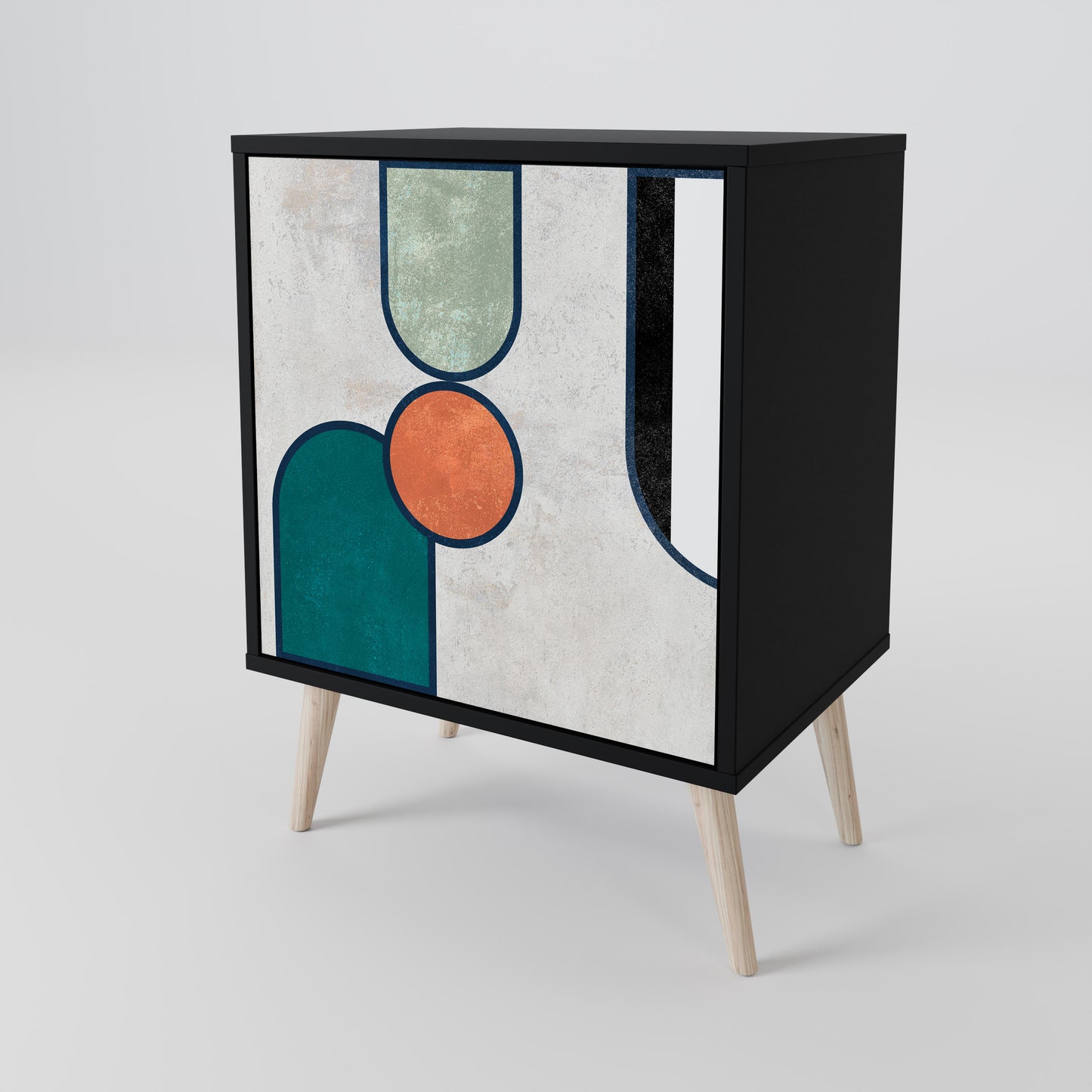 Credenza COOL STORY a 1 anta con finitura nera