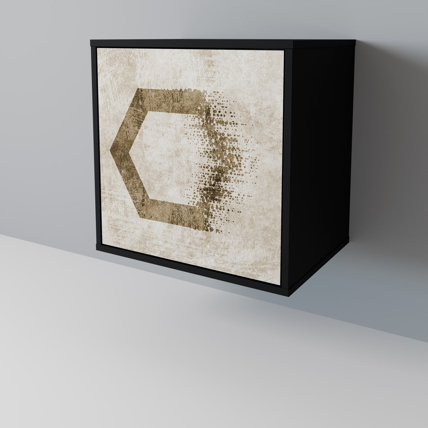 Credenza a 1 anta HEXAGONAL SHAPES in finitura nera