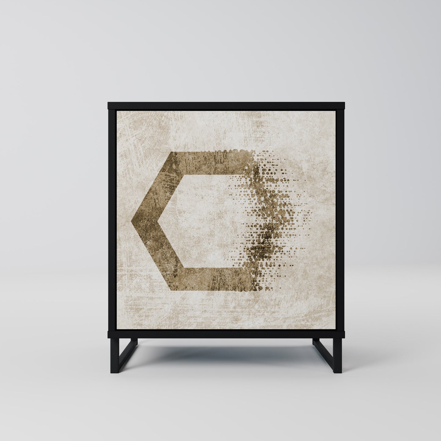 Credenza a 1 anta HEXAGONAL SHAPES in finitura nera