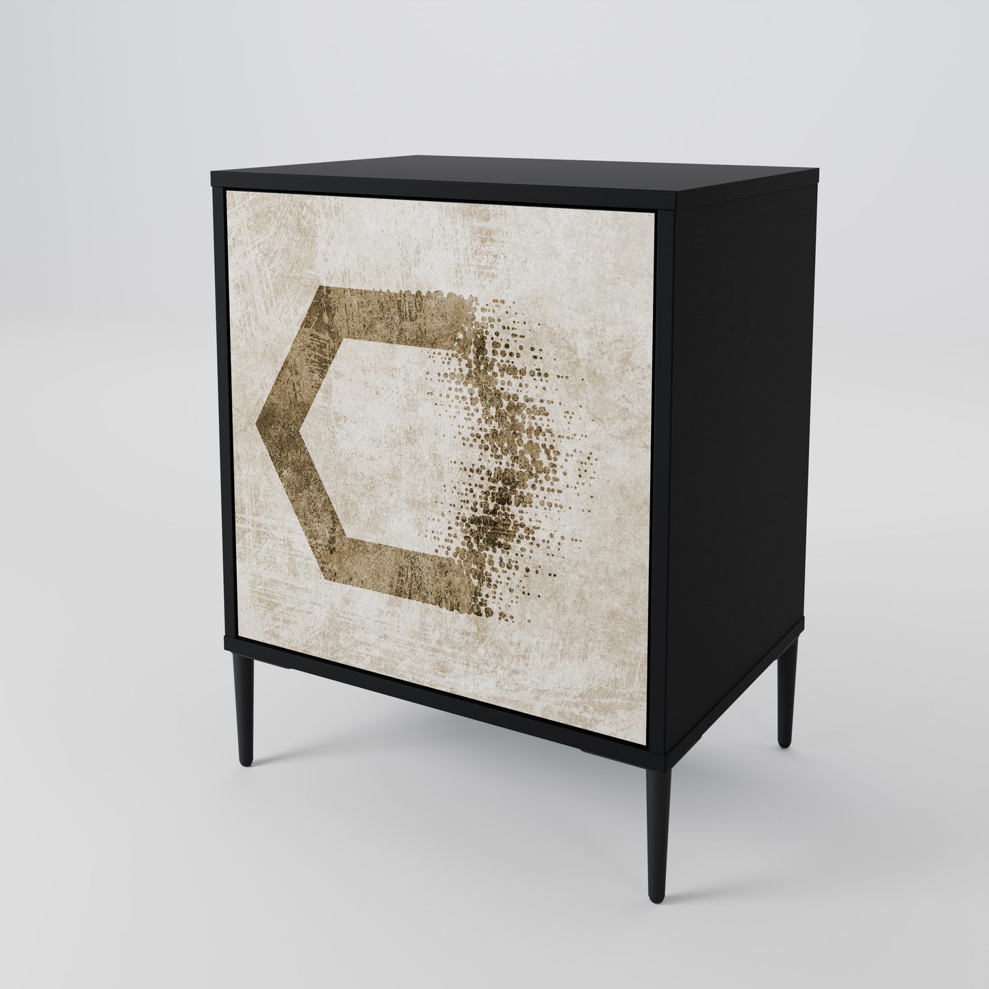 Credenza a 1 anta HEXAGONAL SHAPES in finitura nera