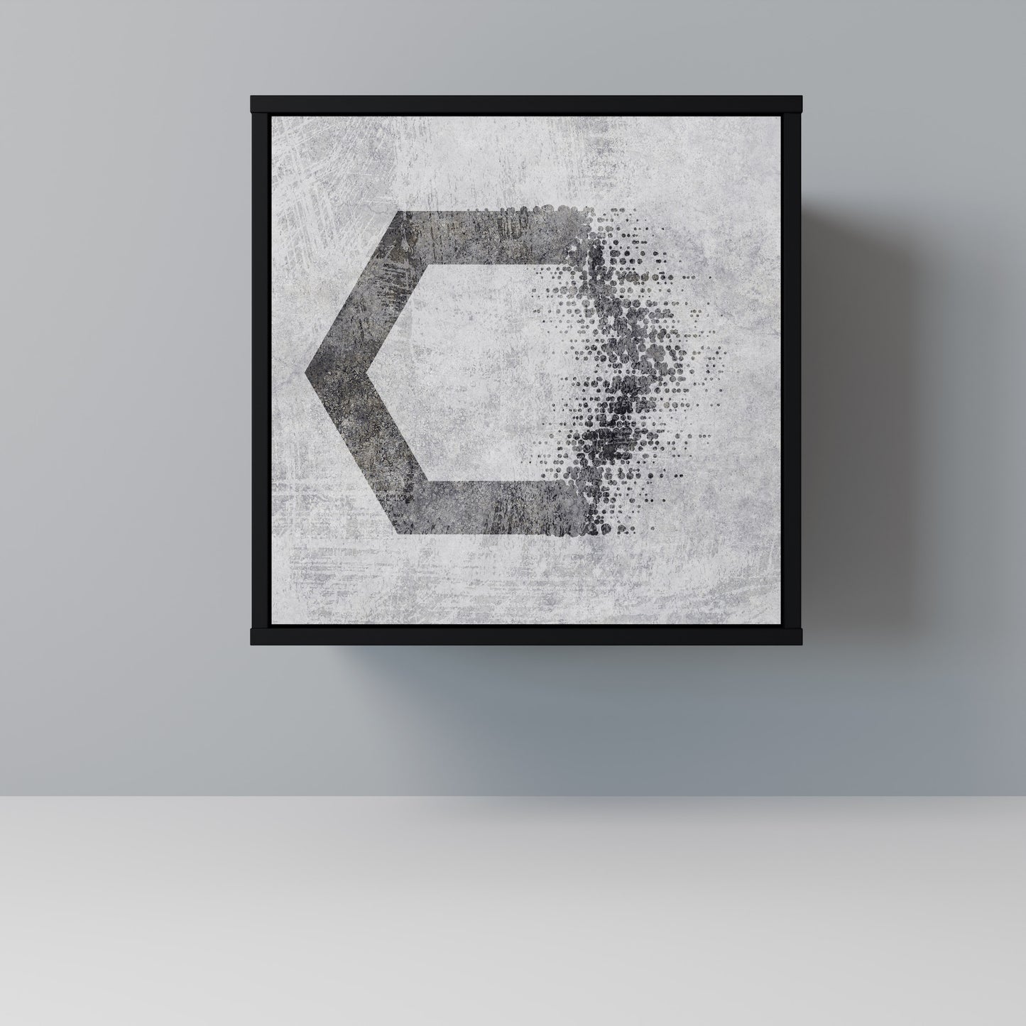 Credenza HEXAGONAL FIGURES a 1 anta con finitura nera