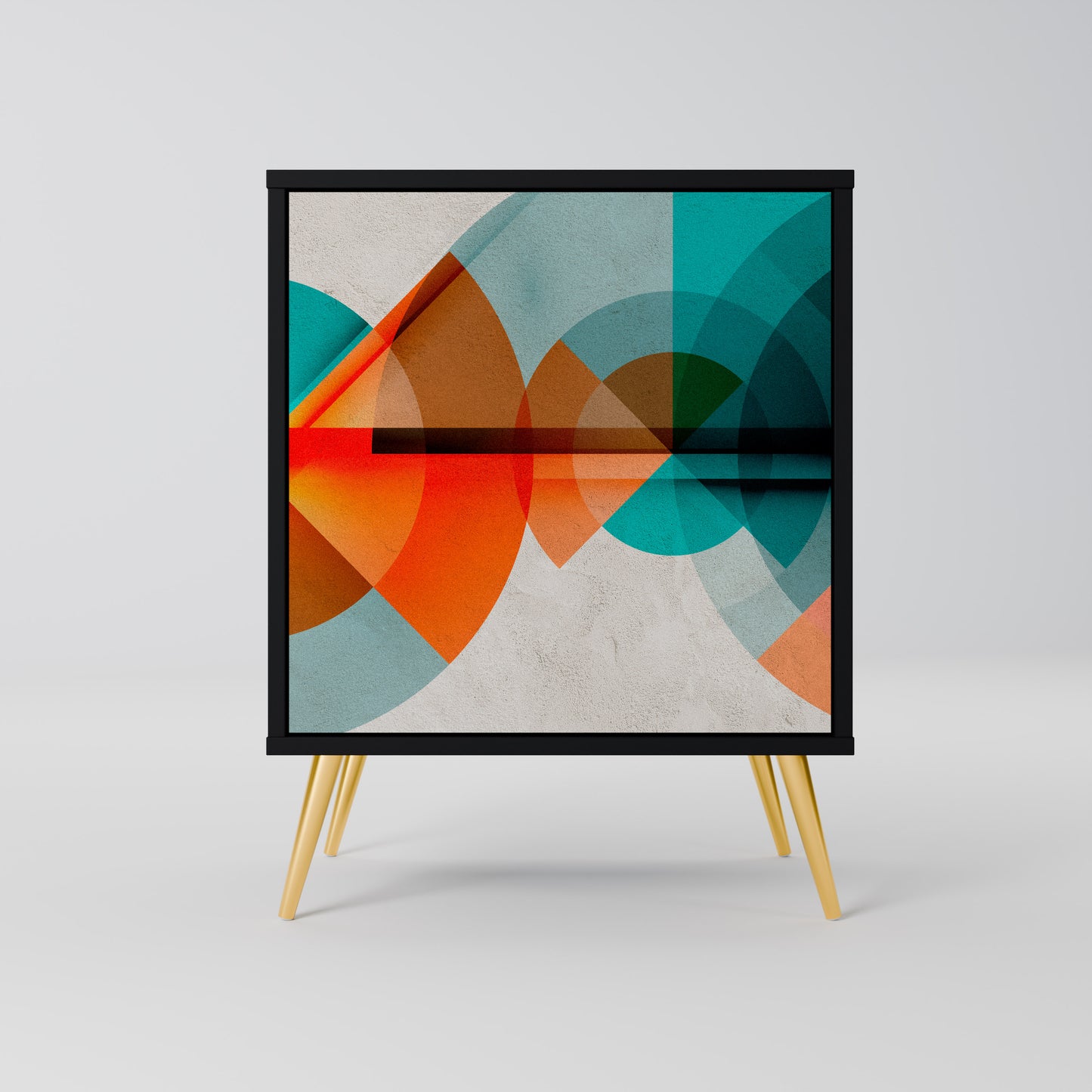 Credenza CIRCULAR RHAPSODY a 1 anta con finitura nera