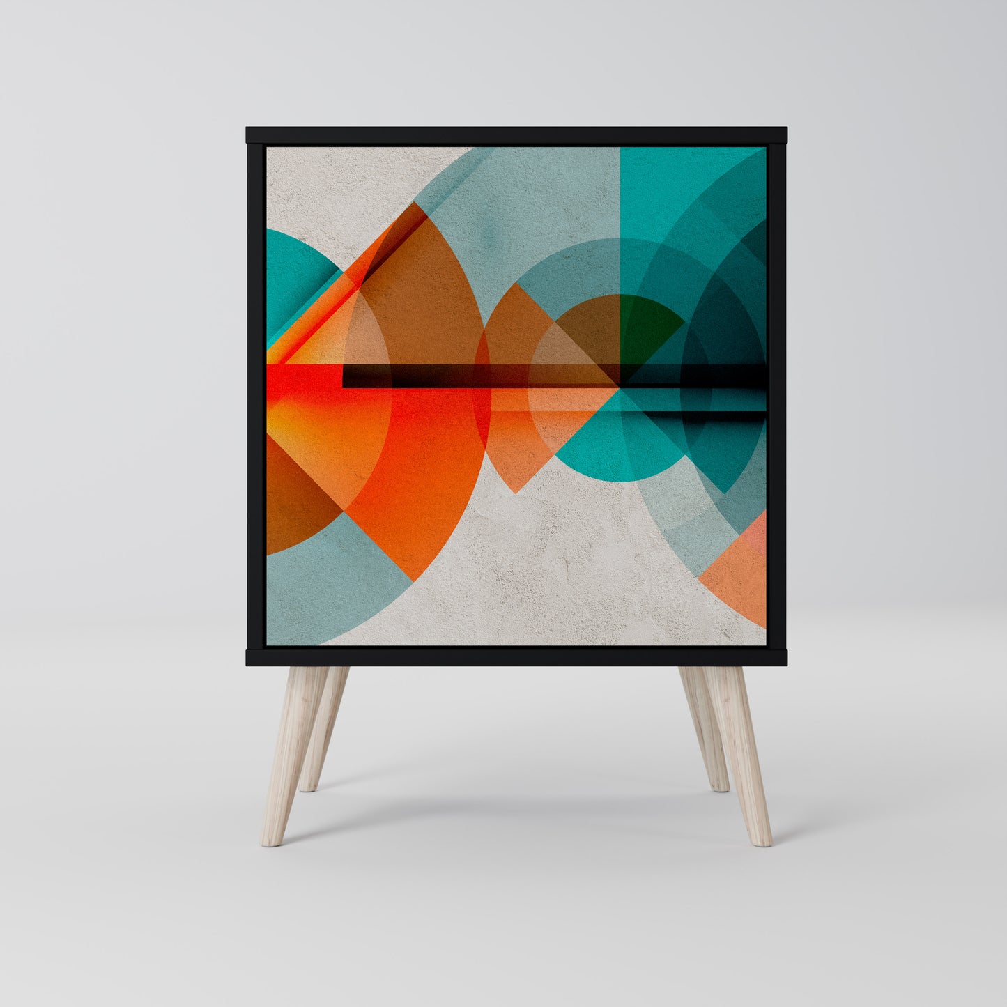 Credenza CIRCULAR RHAPSODY a 1 anta con finitura nera