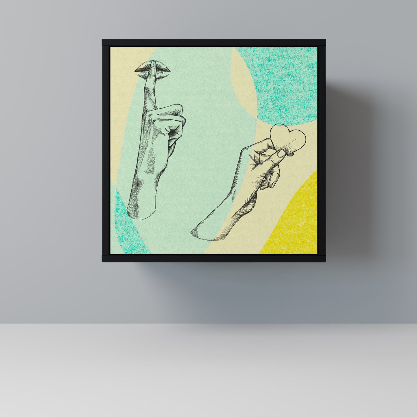 BODY LANGUAGE 1-Door Sideboard in Black Finish