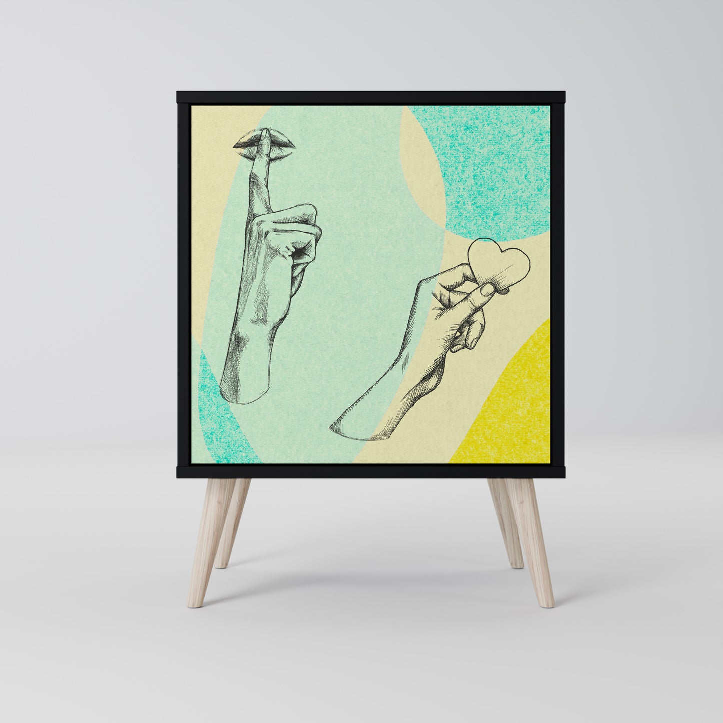 BODY LANGUAGE 1-Door Sideboard in Black Finish