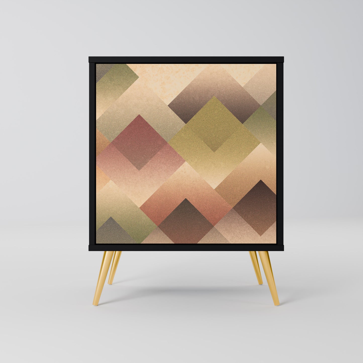 GEOMETRIC FUSION 1-Door Sideboard in Black Finish