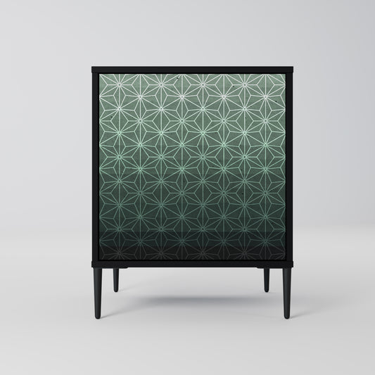 Credenza ORNAMENTAL GLIMMER a 1 anta con finitura nera