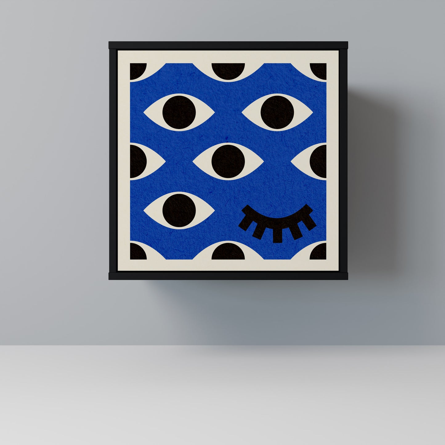 Credenza GEOMETRIC EYES a 1 anta con finitura nera