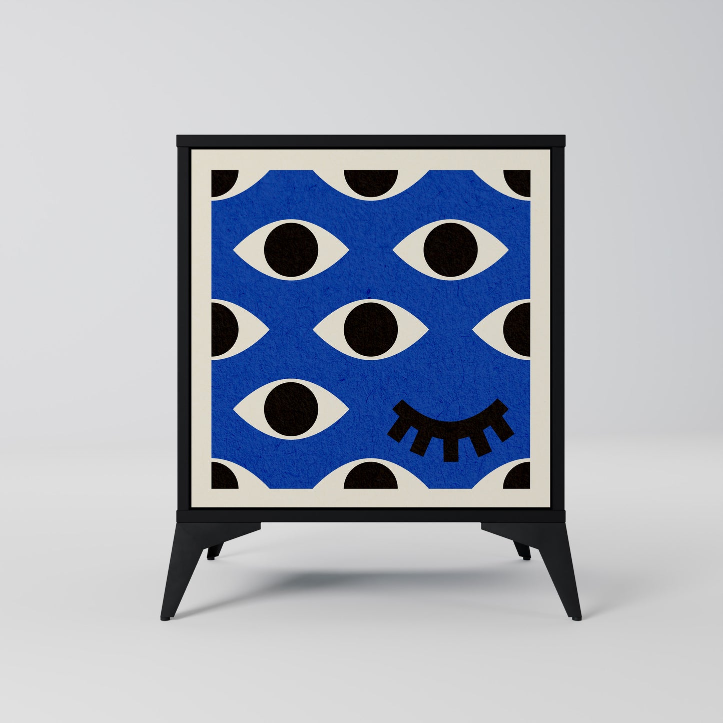 Credenza GEOMETRIC EYES a 1 anta con finitura nera