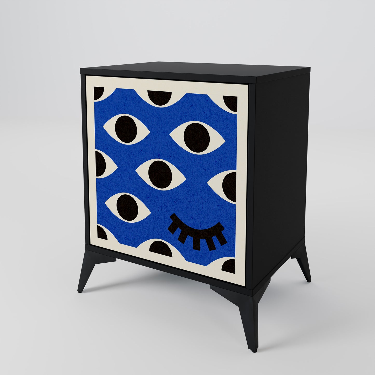 Credenza GEOMETRIC EYES a 1 anta con finitura nera