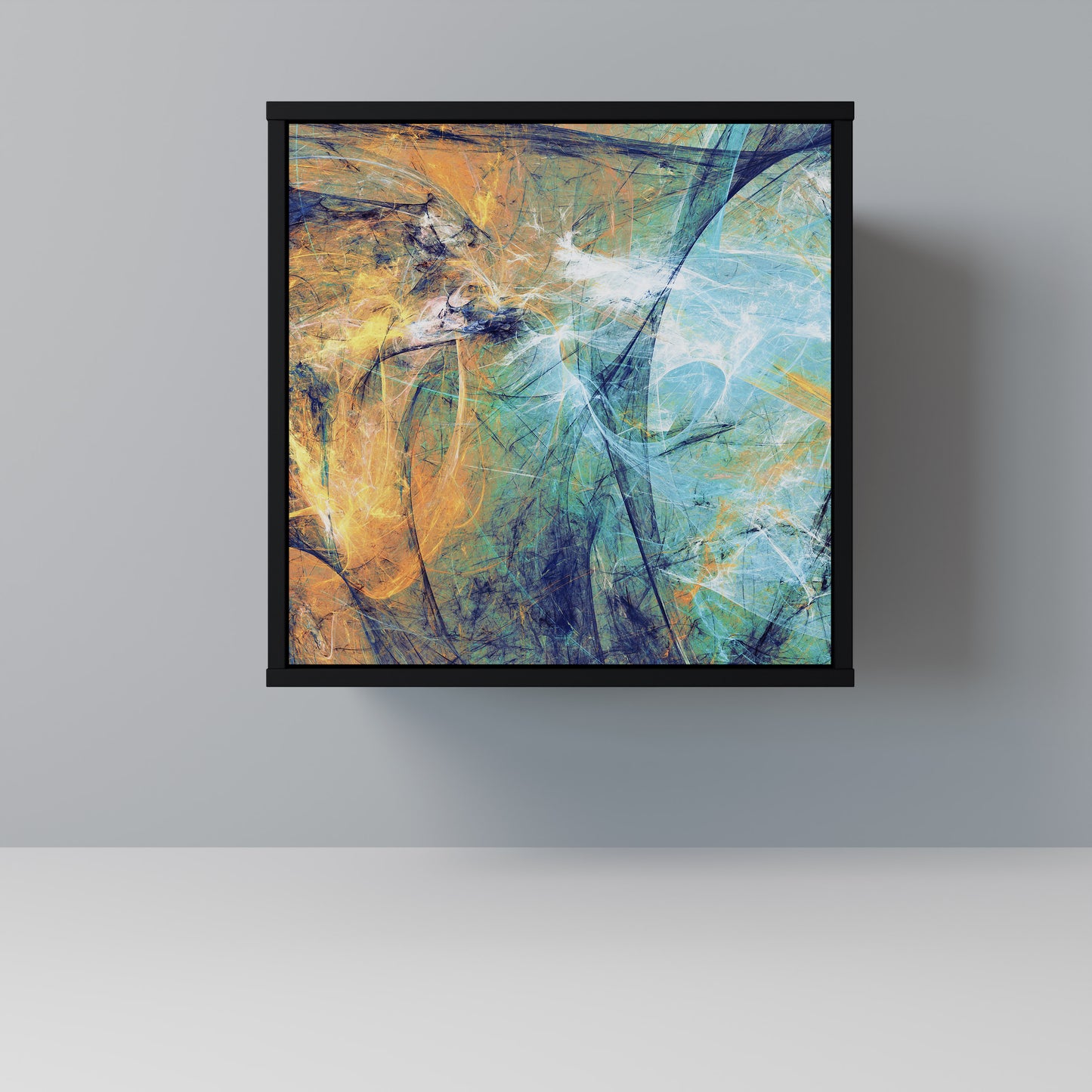 ABSTRACT THOUGHTS 1-Door Sideboard in Black Finish