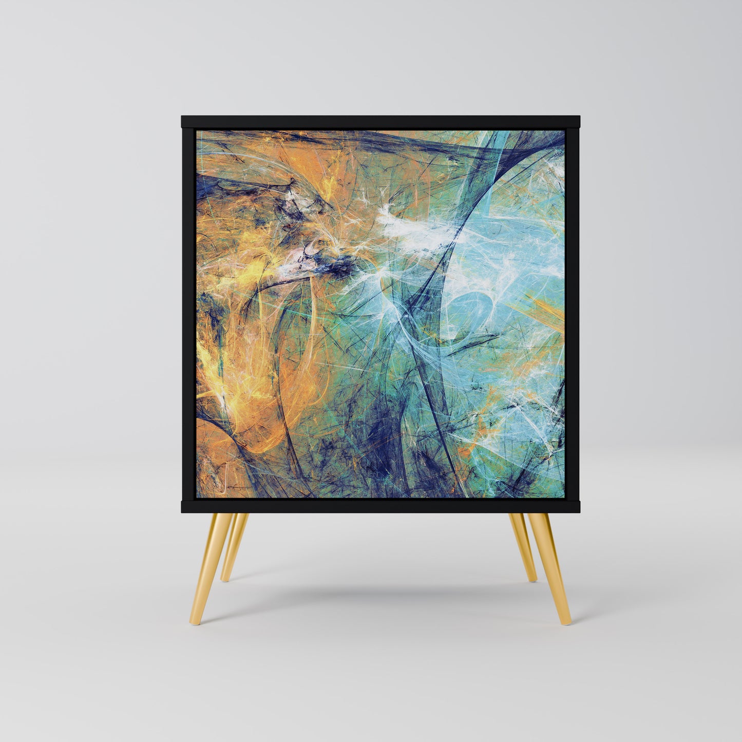 ABSTRACT THOUGHTS 1-Door Sideboard in Black Finish