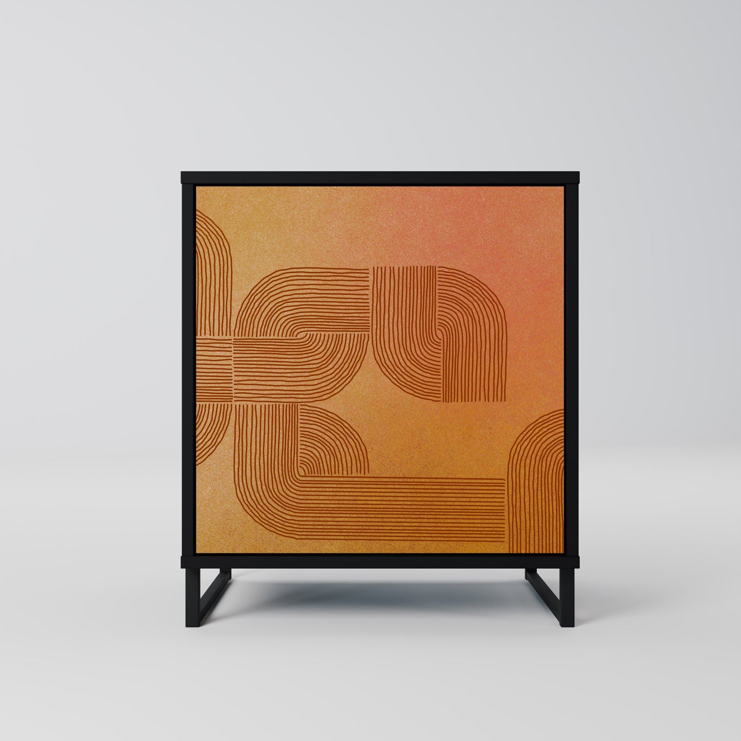 Credenza a 1 anta con finitura nera STRENGTHENING RELATION