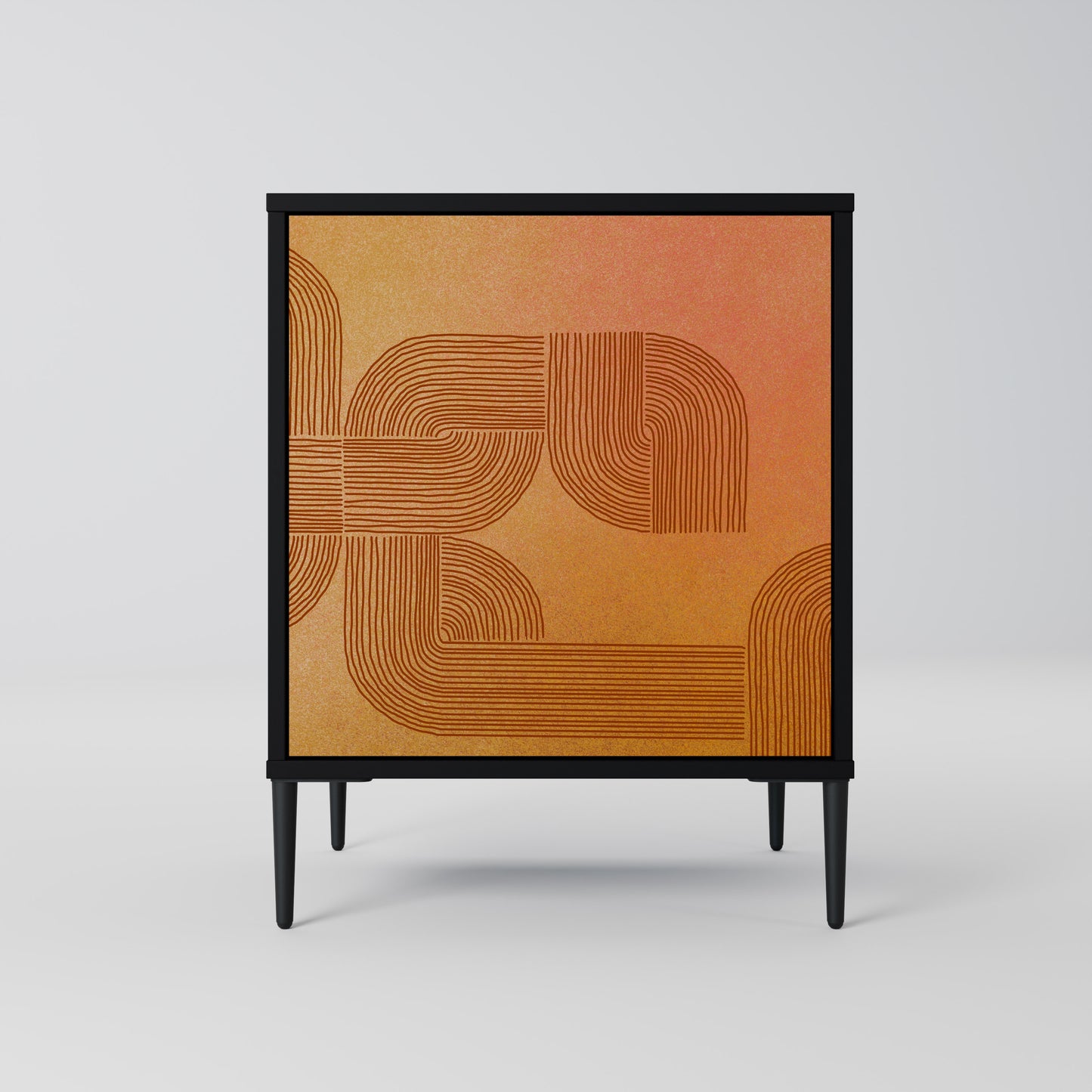 Credenza a 1 anta con finitura nera STRENGTHENING RELATION